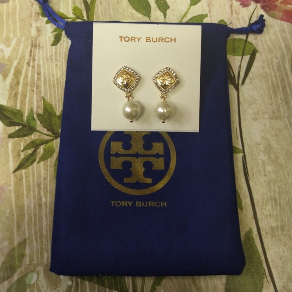 Tory burch Gold Pearl pendants earrings - Picture 2 of 2